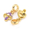 Rack Plating Alloy Enamel Mushroom European Dangle Charms FIND-B034-18G-01-2