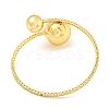 Rack Plating Brass Pave Clear Cubic Zirconia Round Ball Open Cuff Rings for Women BJEW-B110-04B-G-3