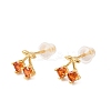 Cherry Brass Micro Pave Cubic Zirconia Stud Earrings EJEW-P331-08G-4