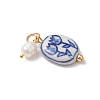 Handmade Porcelain with Natural Cultured Freshwater Pearl Pendants PALLOY-JF05047-3