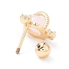 Planet Cat Eye Stud Earrings for Women EJEW-A065-02G-2