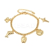 304 Stainless Steel Charm Bracelets BJEW-D359-04G-2