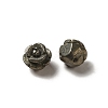 Natural Pyrite Carved Flower Beads G-O156-B-32-2