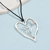 Birth Flower Heart Zinc Alloy Pendant Black Faux Suede Cord Necklaces for Women FS-WGA5BEC-01-1