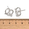 Rack Plating Heart Brass Micro Pave Clear Cubic Zirconia Stud Earrings EJEW-H143-17P-5