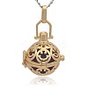 Golden Tone Brass Hollow Round Cage Pendants KK-J216-07G-1