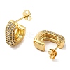 Brass Micro Pave Clear Cubic Zirconia Stud Earrings for Women EJEW-A040-05G-2