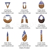 18Pcs 9 Styles Transparent Resin & Walnut Wood Pendants RESI-FS0001-78-4