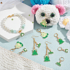 Alloy Enamel Frog Pendant Locking Stitch Markers HJEW-AB00070-5