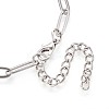 201 Stainless Steel Paperclip Chain Bracelets for Women BJEW-N036-02P-2