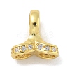 Rack Plating Brass Micro Pave Clear Cubic Zirconia Charms KK-G515-48G-1