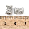 Brass Micro Pave Clear Cubic Zirconia European Beads KK-F906-22P-3