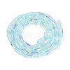 AB Color Plated Transparent Glass Teardrop Beads Strands LS-EGLA-T029-08C-2
