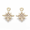 Brass Micro Pave Cubic Zirconia Charms X-KK-S348-498-NF-1