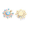 304 Stainless Steel Enamel Pendants STAS-N115-19A-G-2