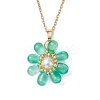 Glass & Glass Pearl Beads Pendants Necklaces for Women NJEW-MZ00106-02-2
