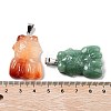Natural & Synthetic Mixed Gemstone Pendants G-P520-10P-3