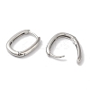 Rectangle Brass Huggie Hoop Earrings for Women EJEW-U008-12P-2