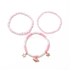 3Pcs 3 Styel Glass Seed & Polymer Clay Beaded Stretch Bracelets Set BJEW-JB08854-02-4
