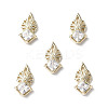 Brass Micro Pave Clear Cubic Zirconia Cabochons KK-A174-09G-2