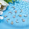 12Pcs 6 Style Brass Micro Pave Clear Cubic Zirconia Charms KK-FH0003-88-4