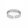 Non-Tarnish 304 Stainless Steel Stripe Open Cuff Ring for Women RJEW-S405-233P-2