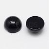 Natural Dyed & Heated Black Agate Cabochons G-F313-01-18mm-1