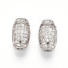 925 Sterling Silver Micro Pave Clear Cubic Zirconia European Clasps STER-T007-143P-1