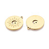 304 Stainless Steel Flat Round with Moon & Sun Pendants STAS-T073-06G-2