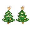 Glitter Star Christmas Tree Acrylic Dangle Stud Earrings EJEW-L203-12B-1