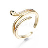 Spakling Cubic Zirconia Snake Wrap Cuff Ring RJEW-N035-070A-NF-3