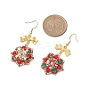 Christmas Theme Flower Glass Seed Beaded Dangle Earrings for Women EJEW-MZ00205-3