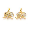Brass Micro Pave Cubic Zirconia Pendants KK-N257-61G-1