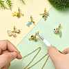6Pcs 6 Styles Brass Enamel European Dangle Charms KK-CJ0003-95-5