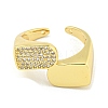 Clear Cubic Zirconia Bypass Arch Open Cuff Ring RJEW-L121-007G-2