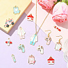 42Pcs 21 Styles Alloy Enamel Charms ENAM-CJ0006-95-6