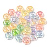 Transparent UV Plating Rainbow Iridescent Acrylic European Beads MACR-F076-02M-1