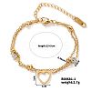 Exquisite Stainless Steel Crystal Rhinestone 2-Strand Sweetheart Link Women's Bracelets BK9888-1-1