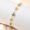 304 Stainless Steel Glass Link Bracelets for Women BJEW-V010-02G-3