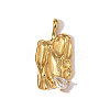 304 Stainless Steel Micro Pave Cubic Zirconia Pendants STAS-OY008-71G-1