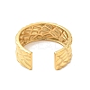 Ion Plating(IP) 304 Stainless Steel Textured Open Cuff Ring for Men Women RJEW-I085-23G-3