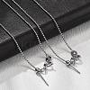 1mm Brass Ball Chain Adjustable Slider Necklaces KK-K398-28P-2