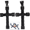 2Pcs 316 Surgical Stainless Steel Pendants STAS-BBC0006-13EB-1