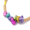 Dyed Synthetic Turquoise Chip & MIYUKI Round Rocailles Beads Braided Bead Bracelets BJEW-MZ00252-02-3