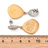 304 Stainless Steel Two Tone Dangle Stud Earrings EJEW-Q044-02G-3