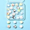 26Pcs 6 Colors Shell Shape Glazed Porcelain Beads PORC-FS0001-35-6