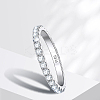 Rhodium Plated 925 Sterling Silver Moissanite Finger Rings for Women WG76D6D-07-1