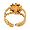 Oval Natural Tiger Eye Finger Rings RJEW-Q822-23G-02-3