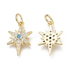 Brass Micro Pave Clear Cubic Zirconia Charms ZIRC-Q024-02G-1