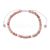 Natural Rhodonite Braided Bead Bracelets BJEW-JB11241-02-2